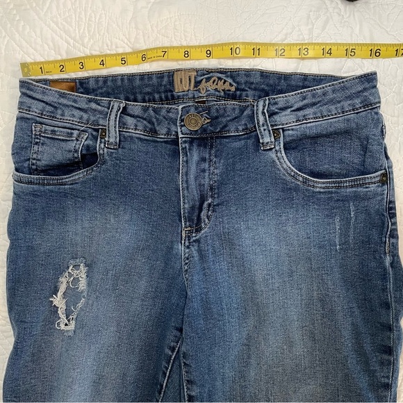 Kut From The Kloth Distressed Straight Jeans Raw Hem Size 10 - Picture 8 of 12